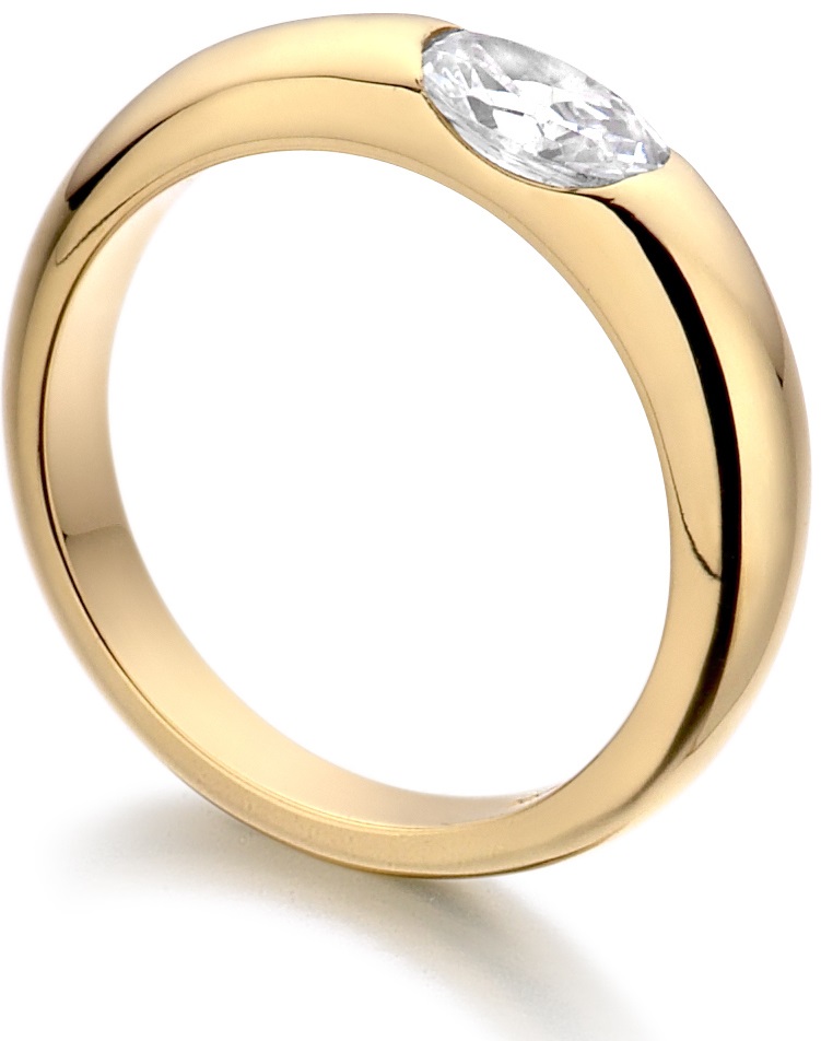 Oval Yellow Gold Diamond Engagement Ring ICD1001 Image 2